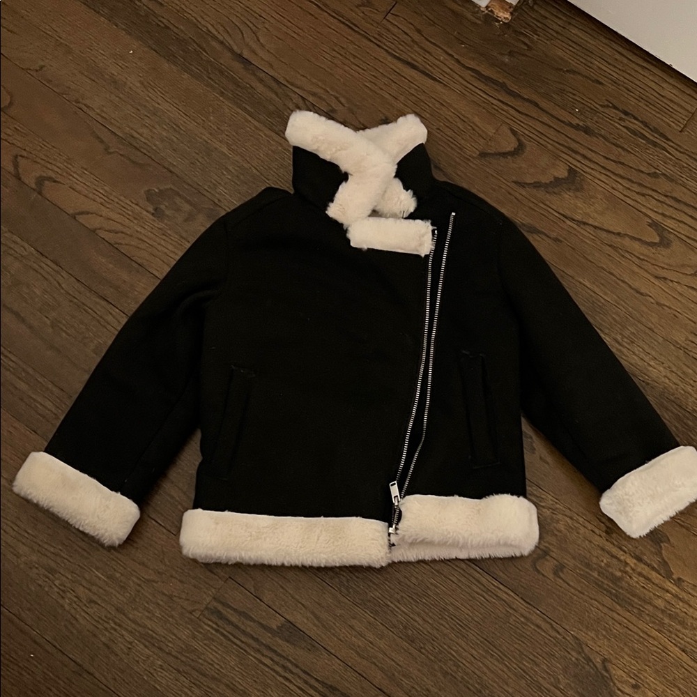 H&M Kids Black Jacket with Cream Accents